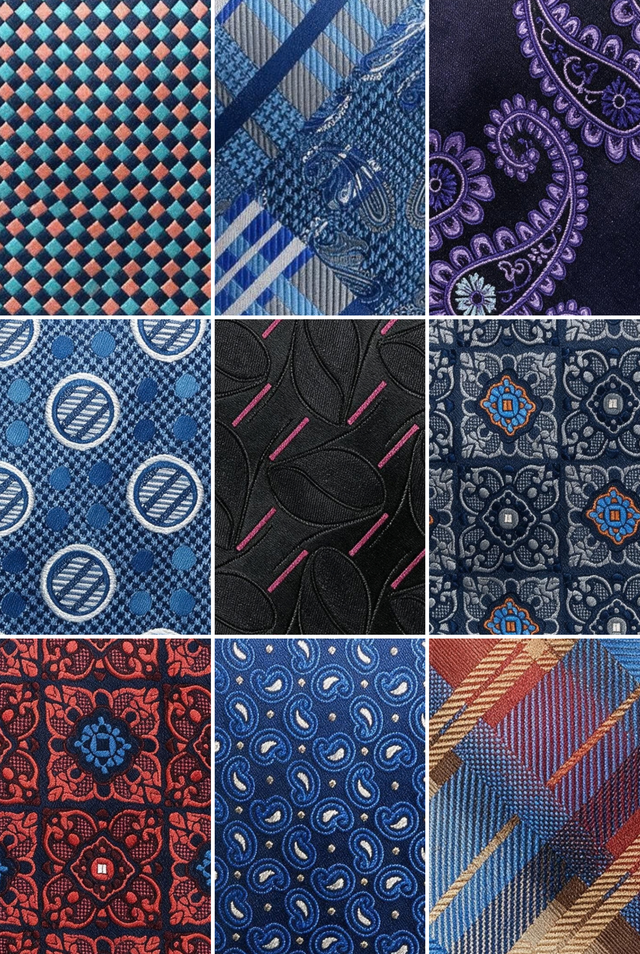8cm patterned tie with matching pocket square