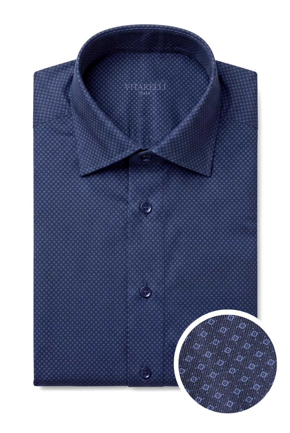 Vitarelli 4-way stretch knit dress shirt, slim fit