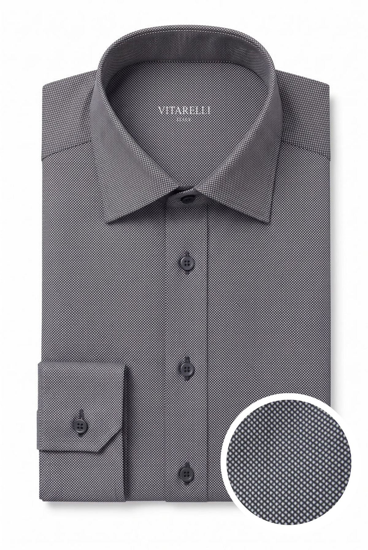 Vitarelli 4-way stretch knit dress shirt, slim fit