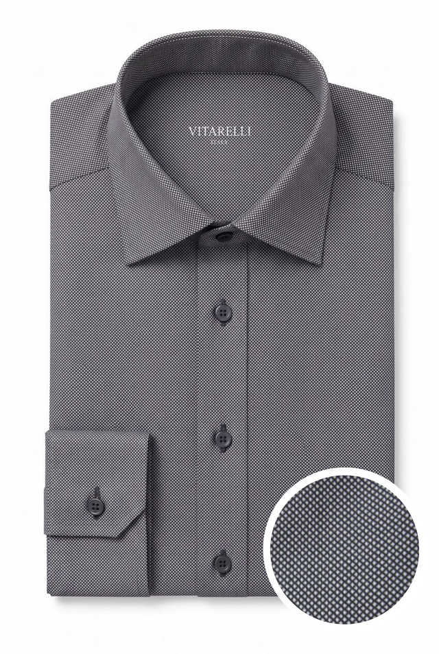 Vitarelli 4-way stretch knit dress shirt, slim fit