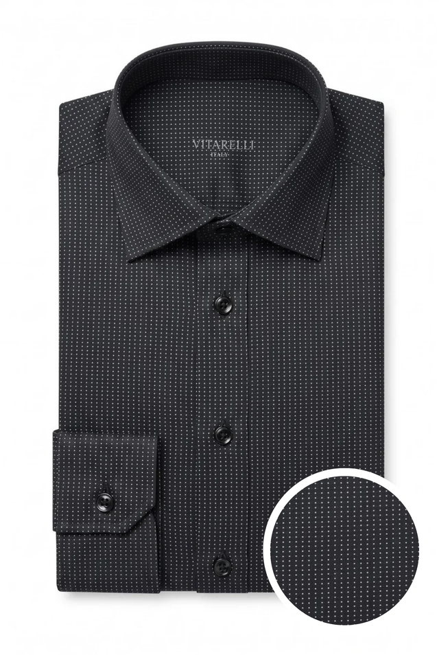 Vitarelli 4-way stretch knit dress shirt, slim fit