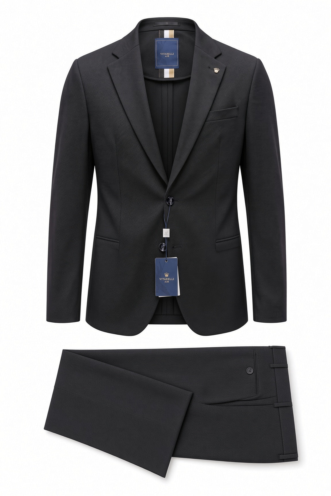 Vitarelli Air black knit 2-piece suit, style 146751