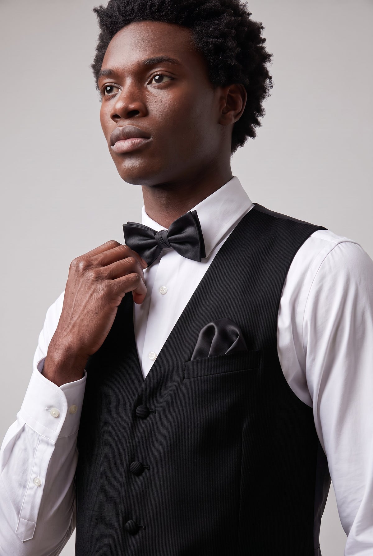 Vitarelli black men's vest, style V02