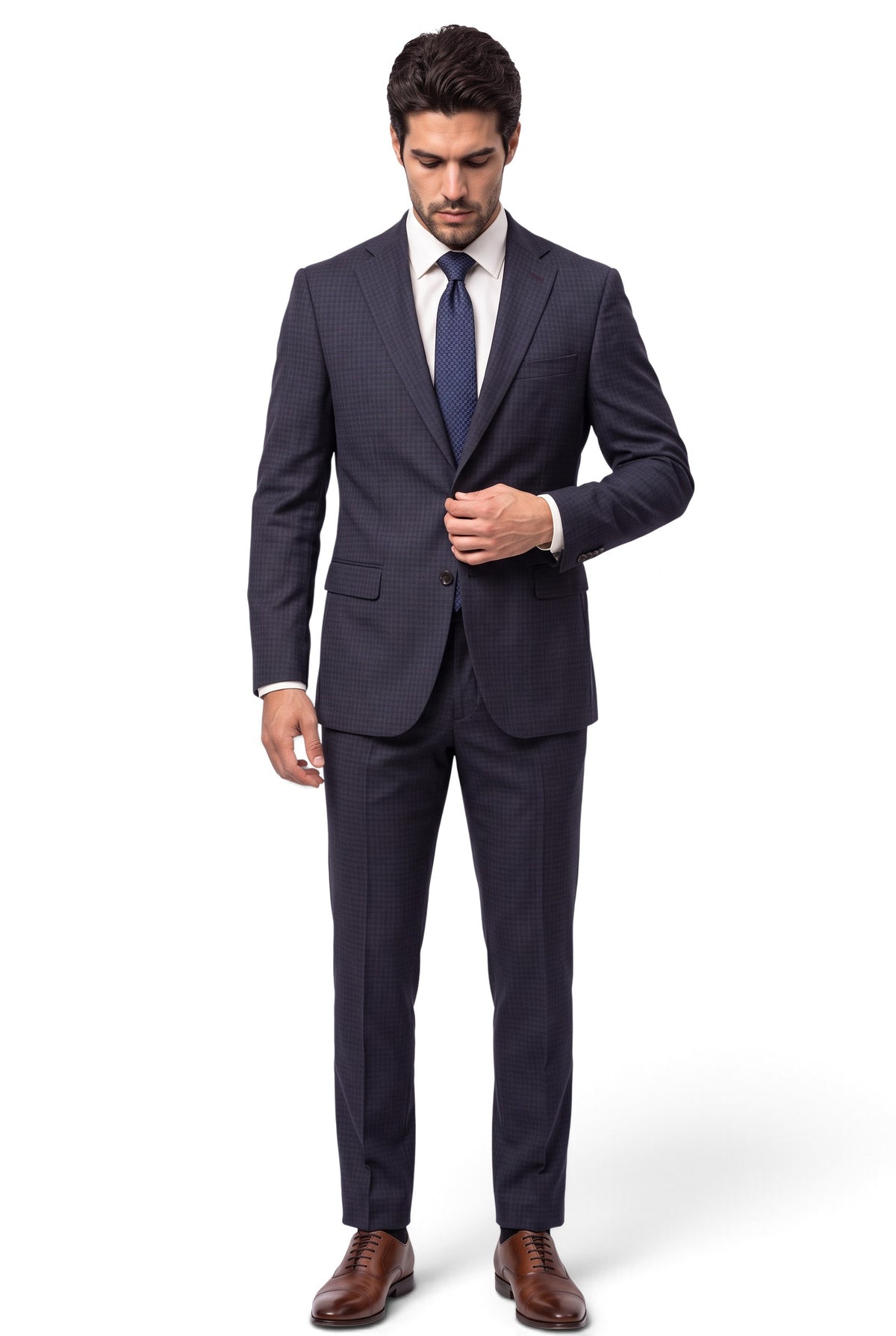 Vitarelli navy 2-piece wool suit, style 23170