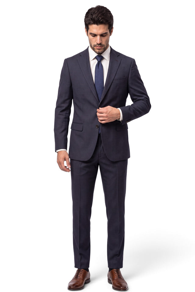 Vitarelli navy 2-piece wool suit, style 23170