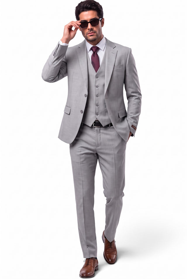 Vitarelli sharkskin 3-piece suit with vest, style 27492