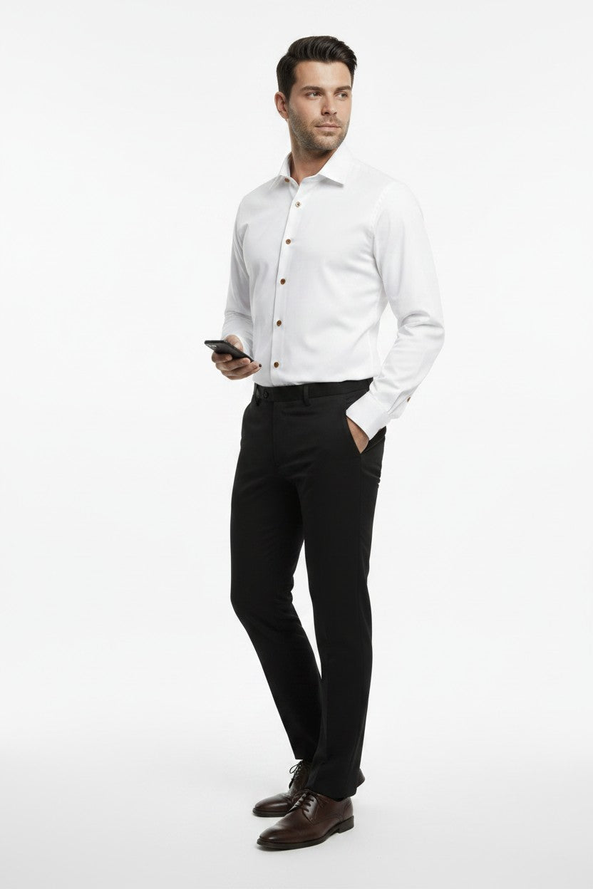 Kent & Co wrinkle-free cotton dress shirt with gift box