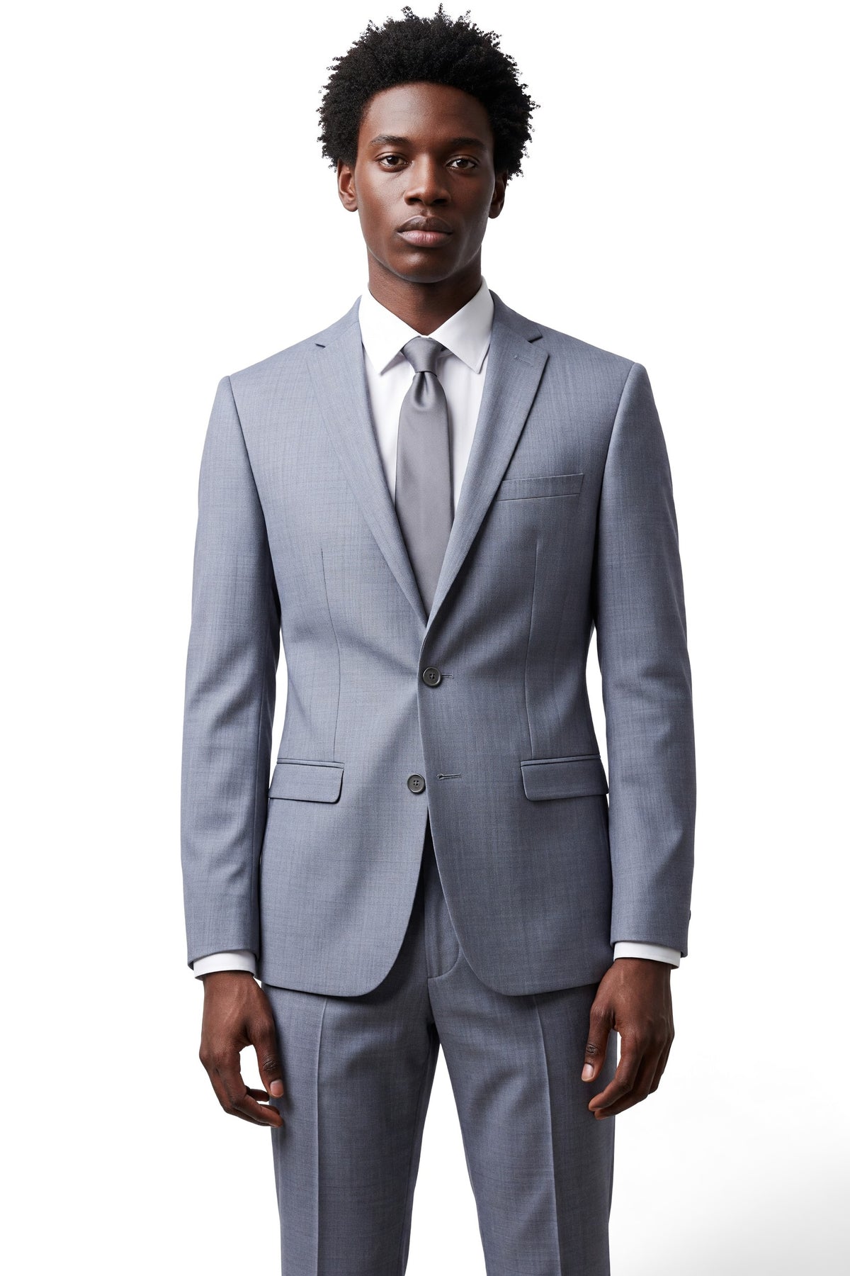 Vitarelli gray wool blend euro fit suit, style 91130