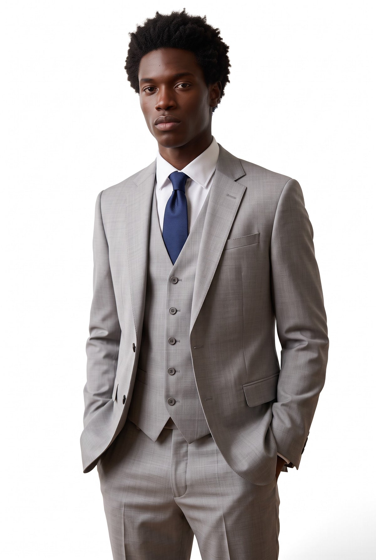 Vitarelli sharkskin 3-piece suit with vest, style 27492