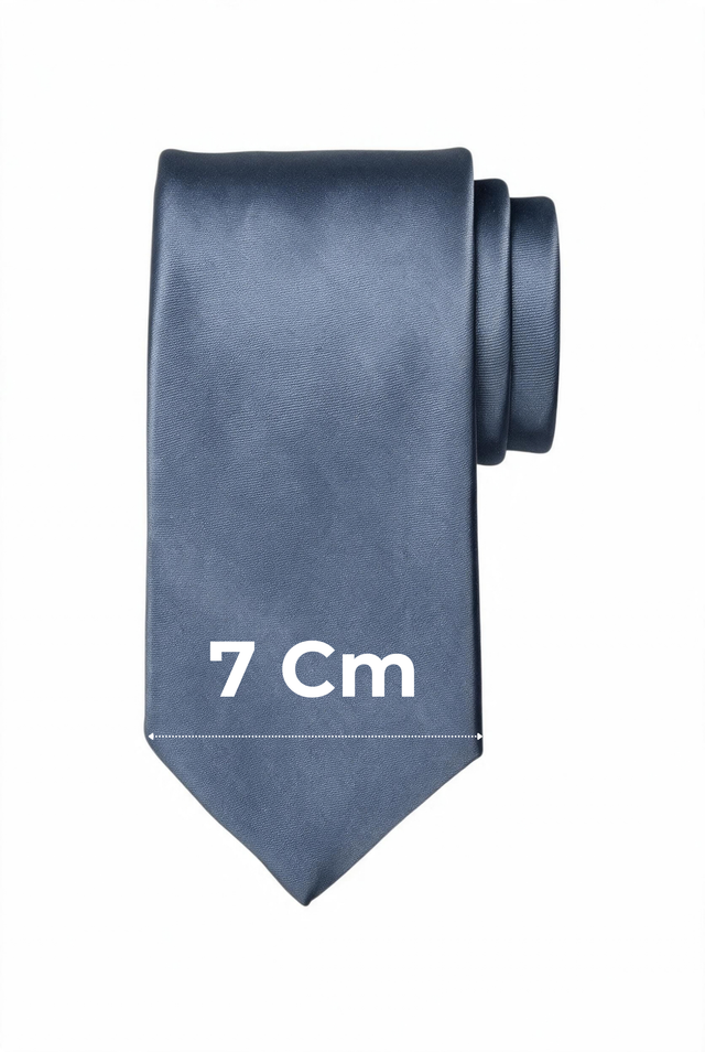 7cm slim silver tie with pocket square