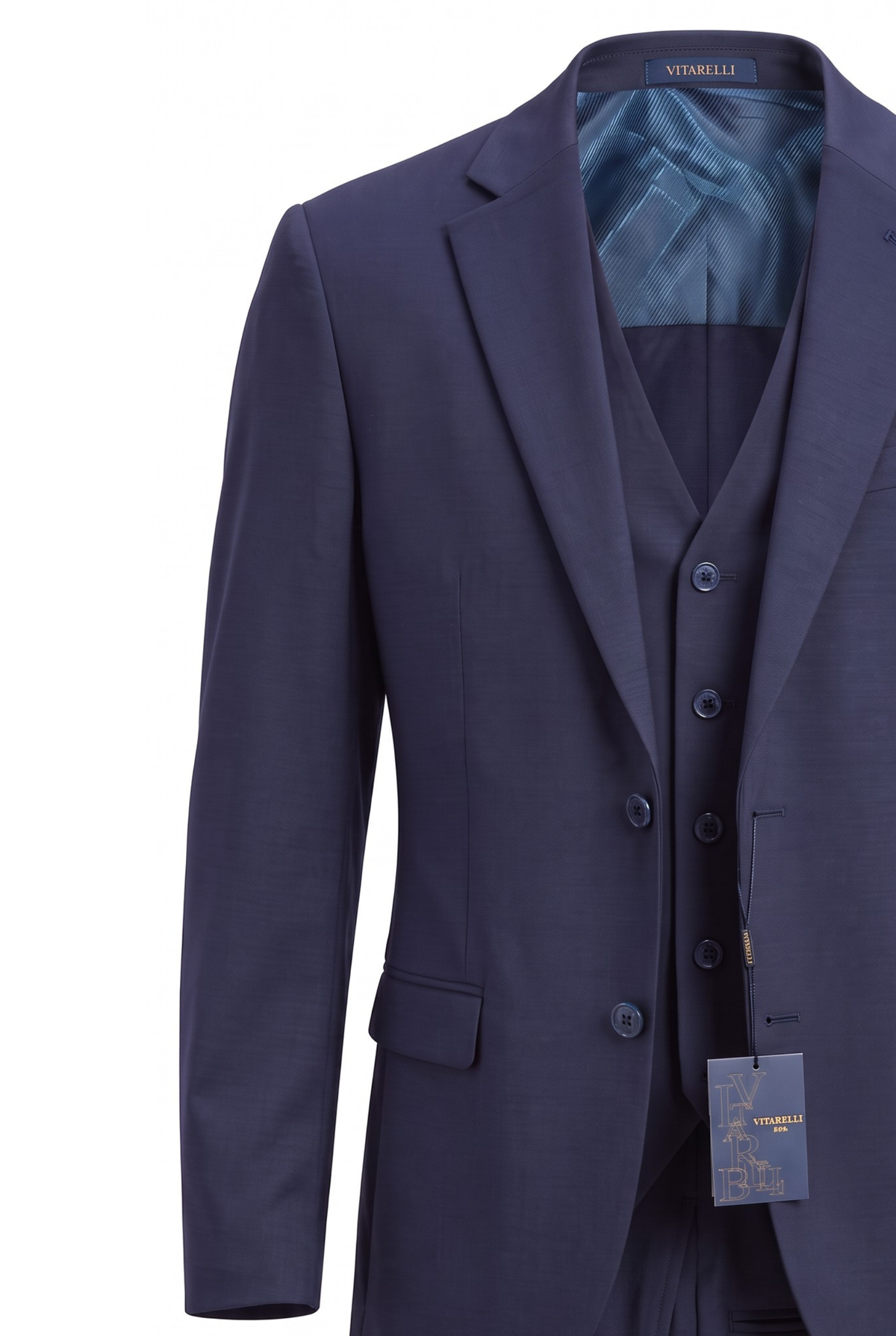 Vitarelli Air Unlined 3-Piece Suit with Vest – Dark Navy (15151)