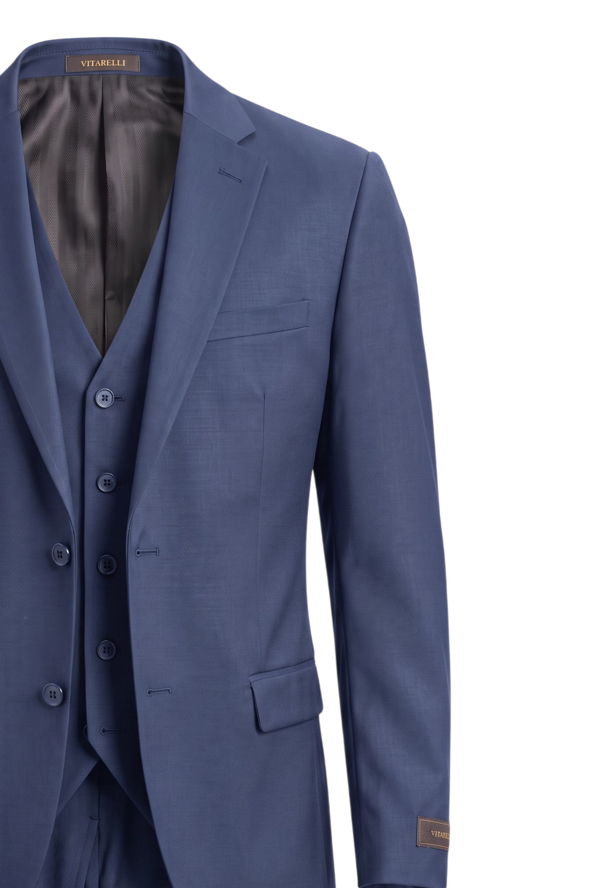 Vitarelli solid navy suit, style 025