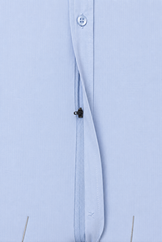 Vitarelli zipper-front slim fit dress shirt