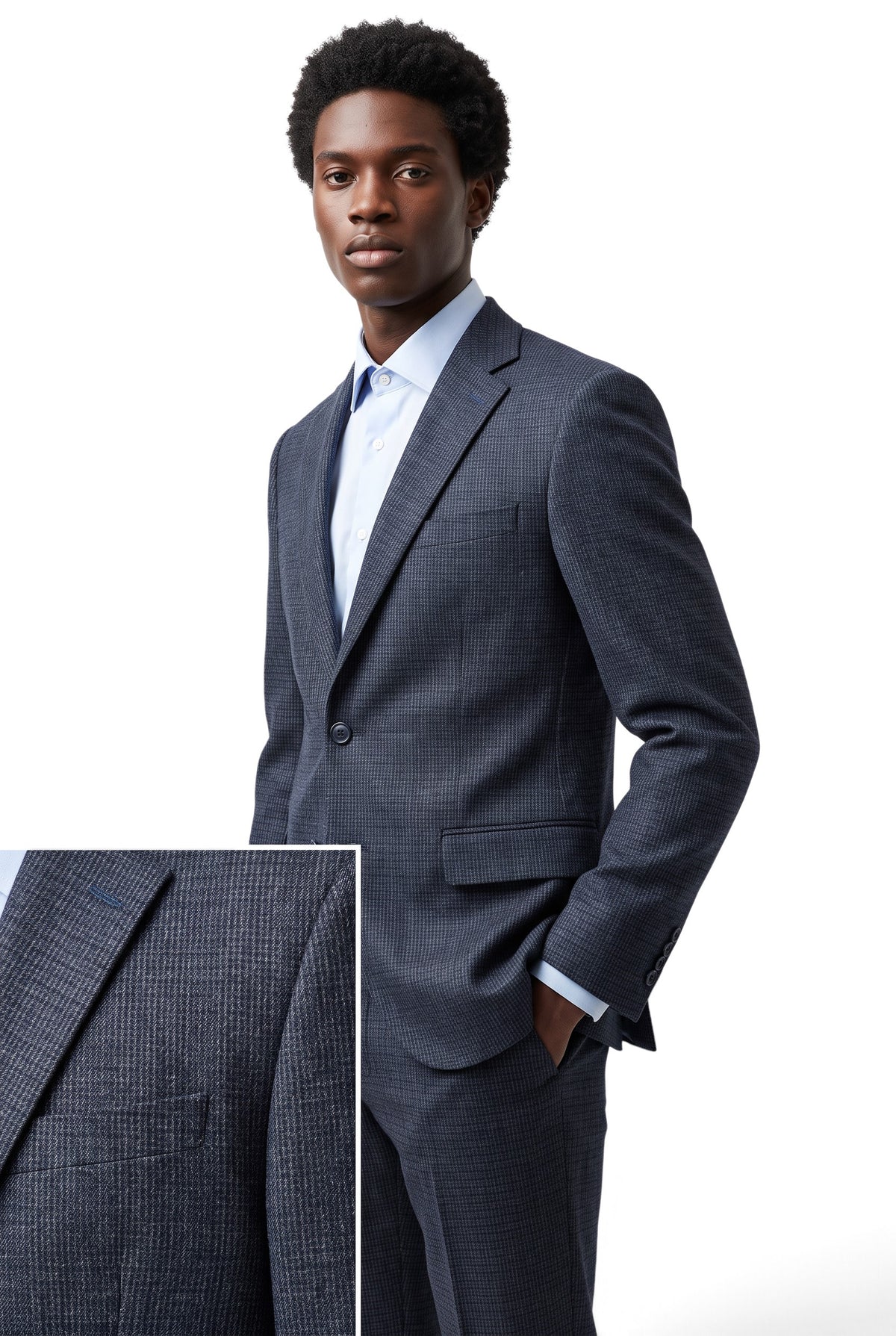 Vitarelli navy 100% wool slim fit suit, style 23224