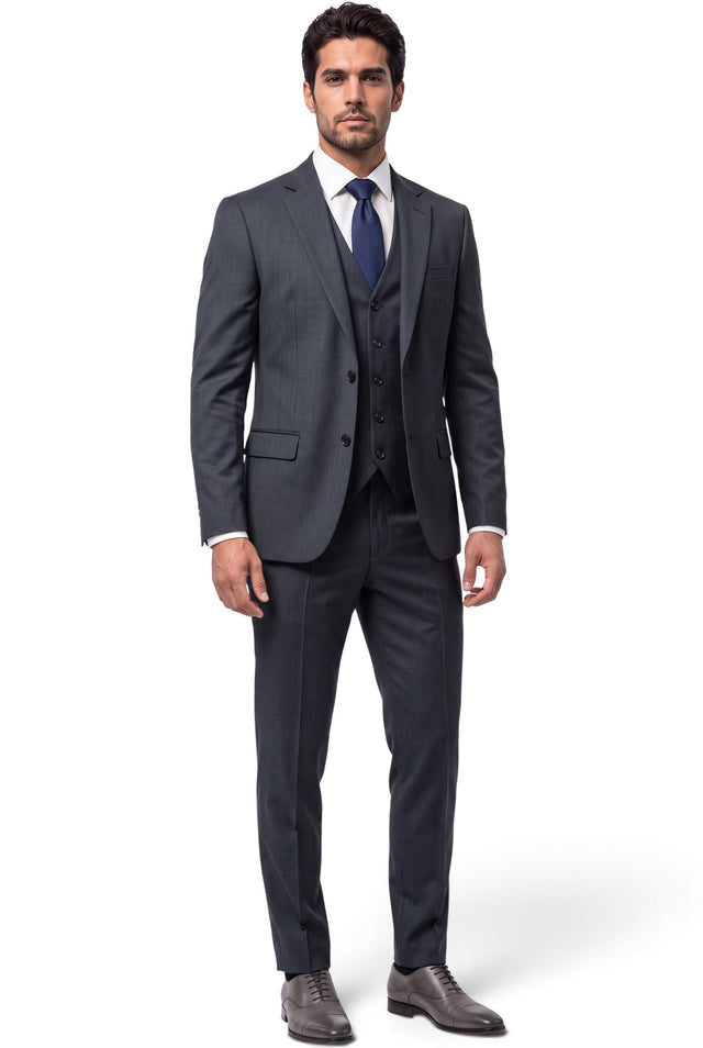 Vitarelli gray wool blend 3-piece suit, style 314433