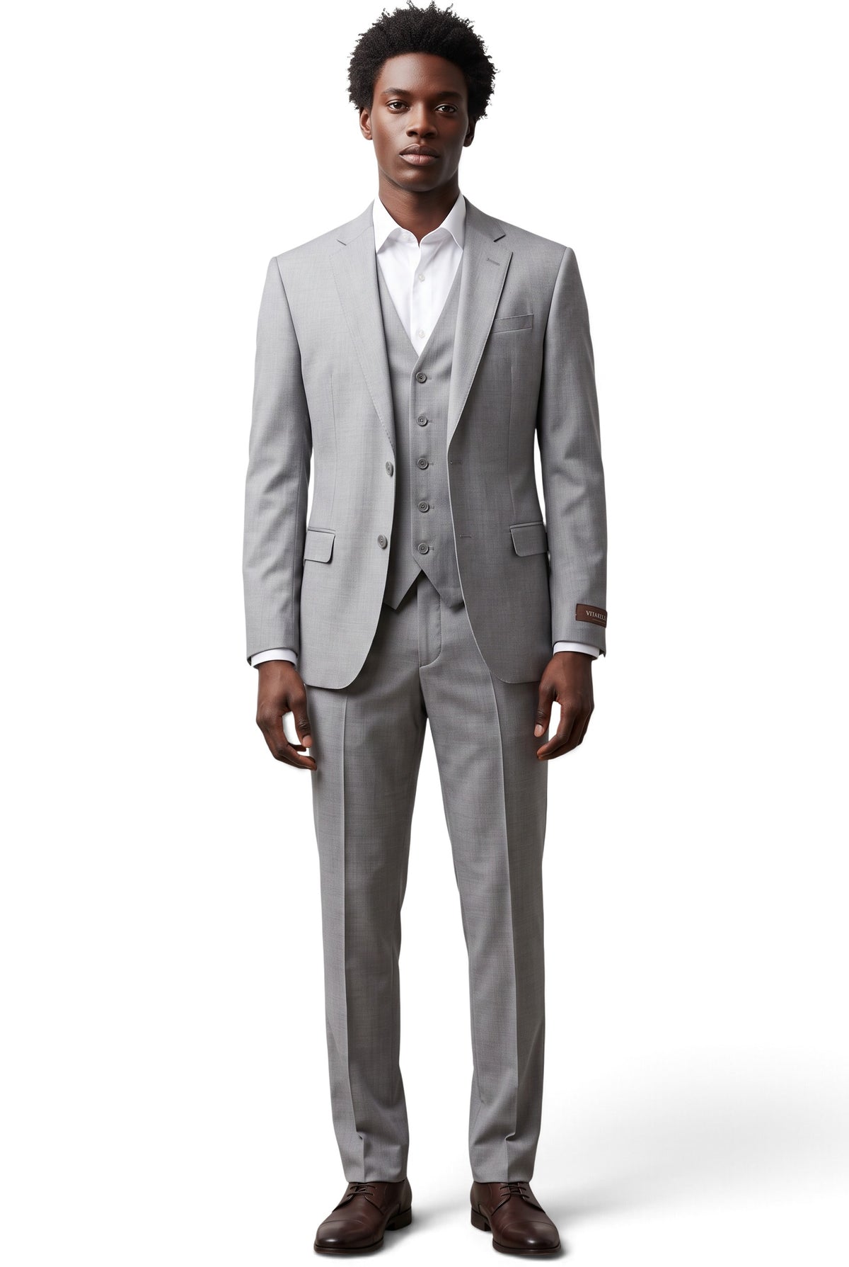 Vitarelli sharkskin 3-piece suit with vest, style 27492