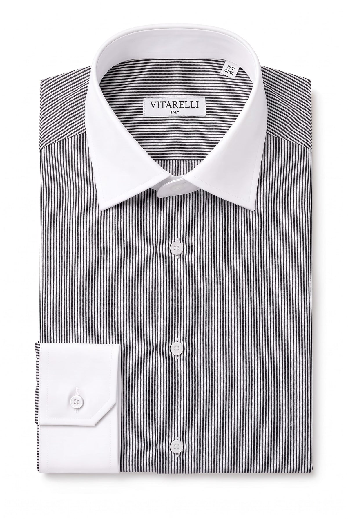 Vitarelli striped cotton dress shirt, slim fit