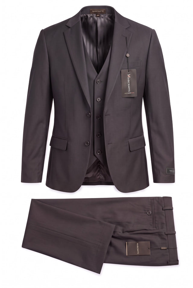 Vitarelli solid 3-piece suit with vest, style 220