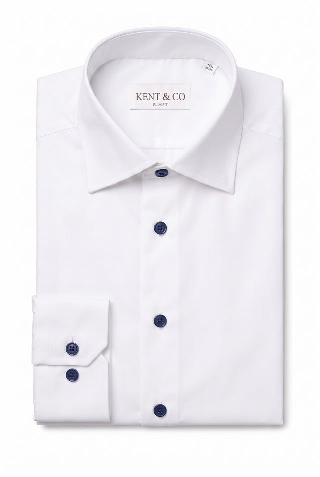 Kent & Co wrinkle-free cotton dress shirt with gift box