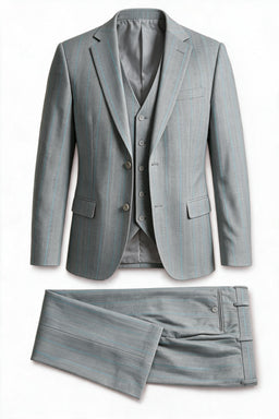 Vitarelli 3-Piece Slim Fit Notch Lapel Suit – Gray (801590)