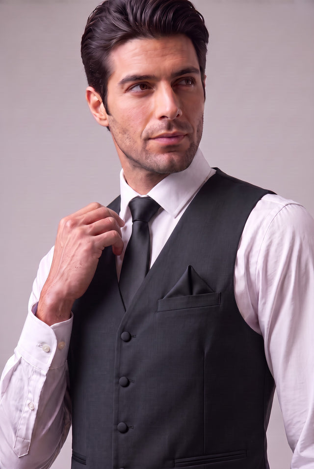 Vitarelli big and tall black vest, style 105