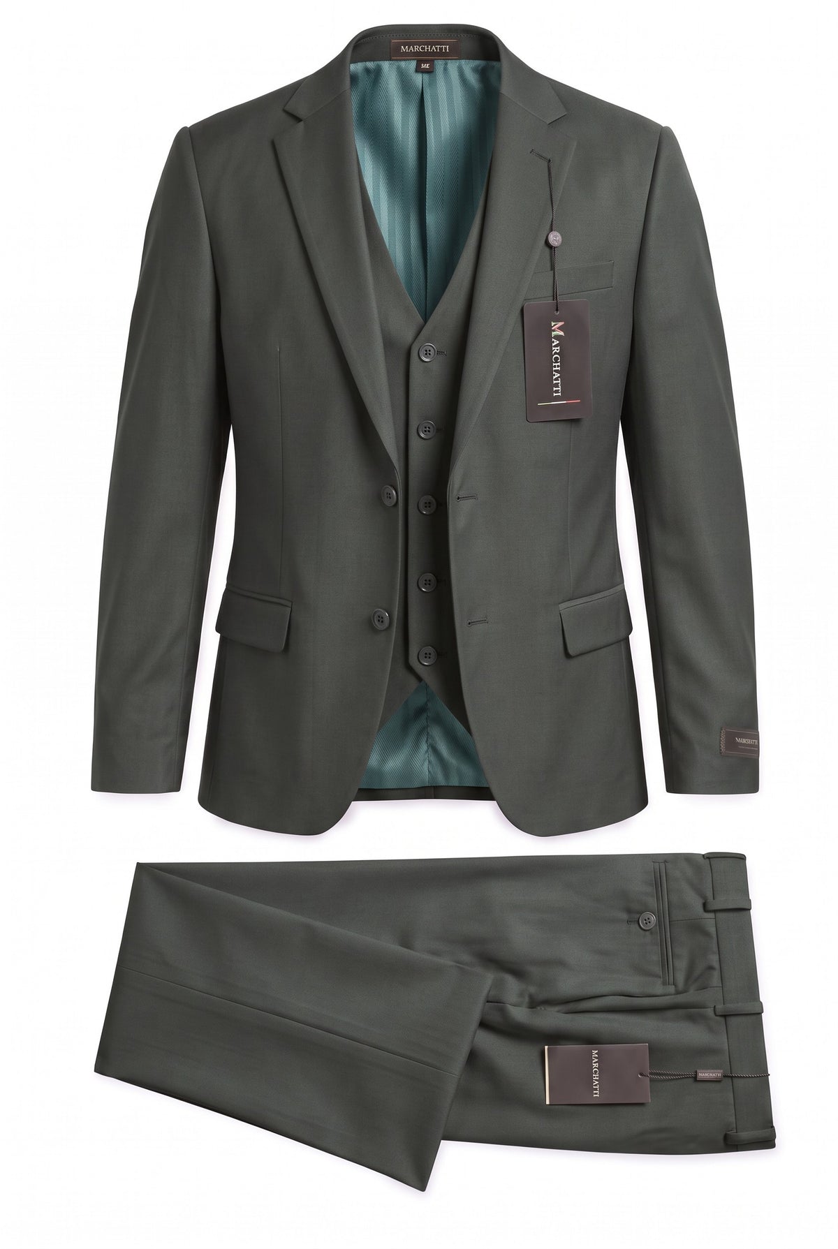 Marchatti 220 slim fit 3-piece suit with vest