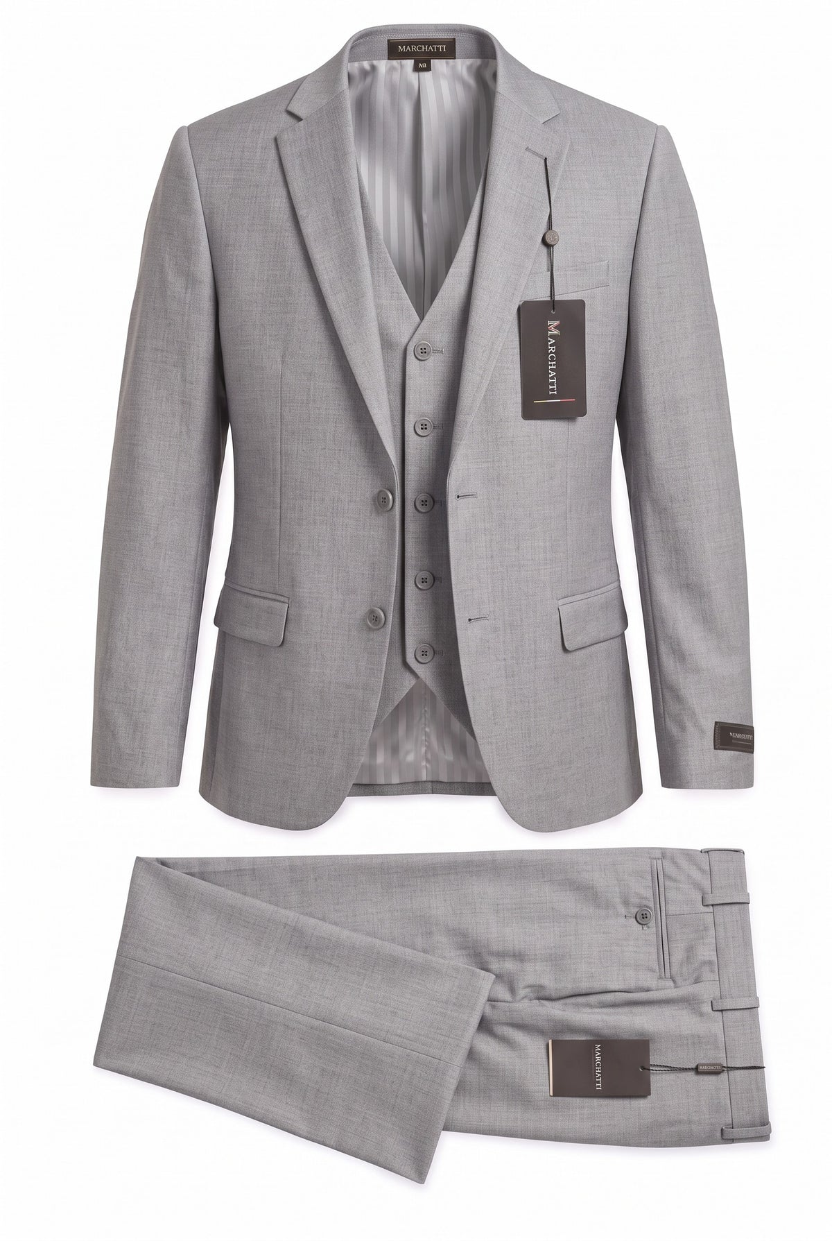 Marchatti 220 slim fit 3-piece suit with vest