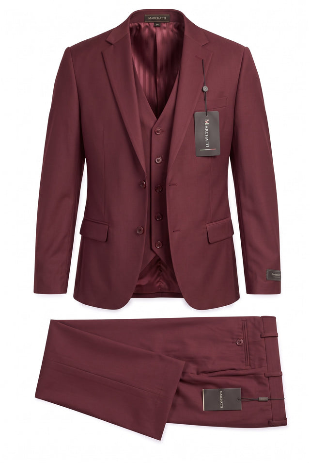 Marchatti 220 slim fit 3-piece suit with vest