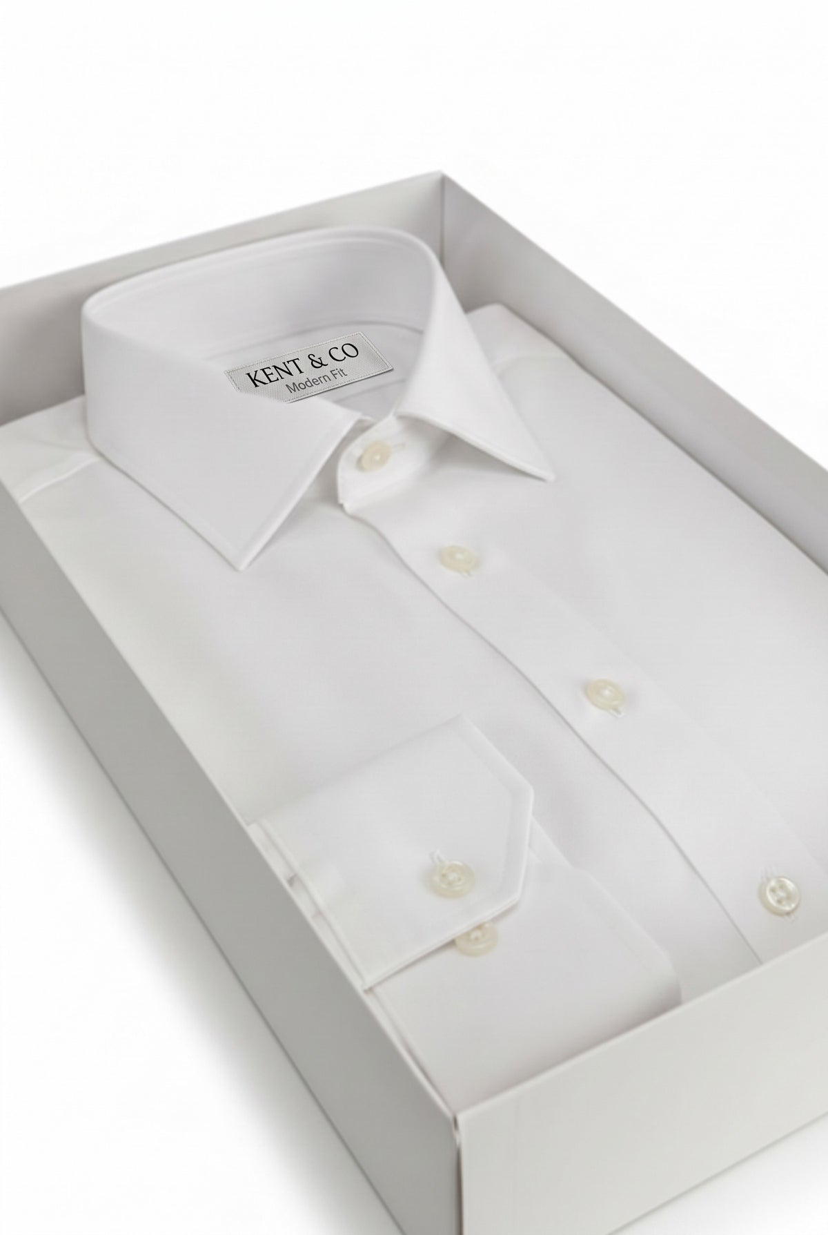 Kent & Co wrinkle-free cotton dress shirt with gift box