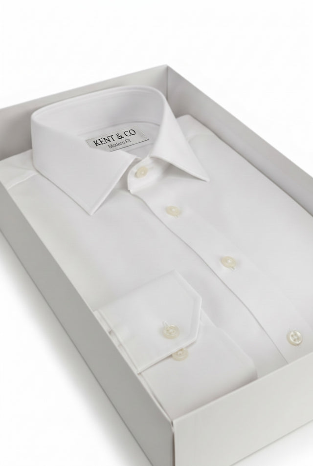 Kent & Co wrinkle-free cotton dress shirt with gift box