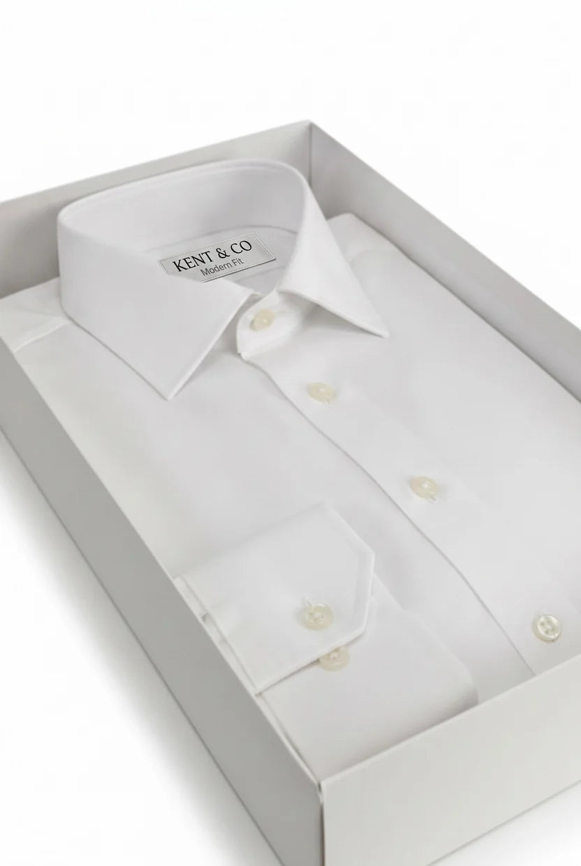 Kent & Co wrinkle-free cotton dress shirt with gift box