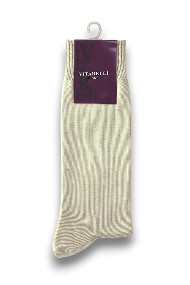 Vitarelli beige dress socks, sold by the dozen