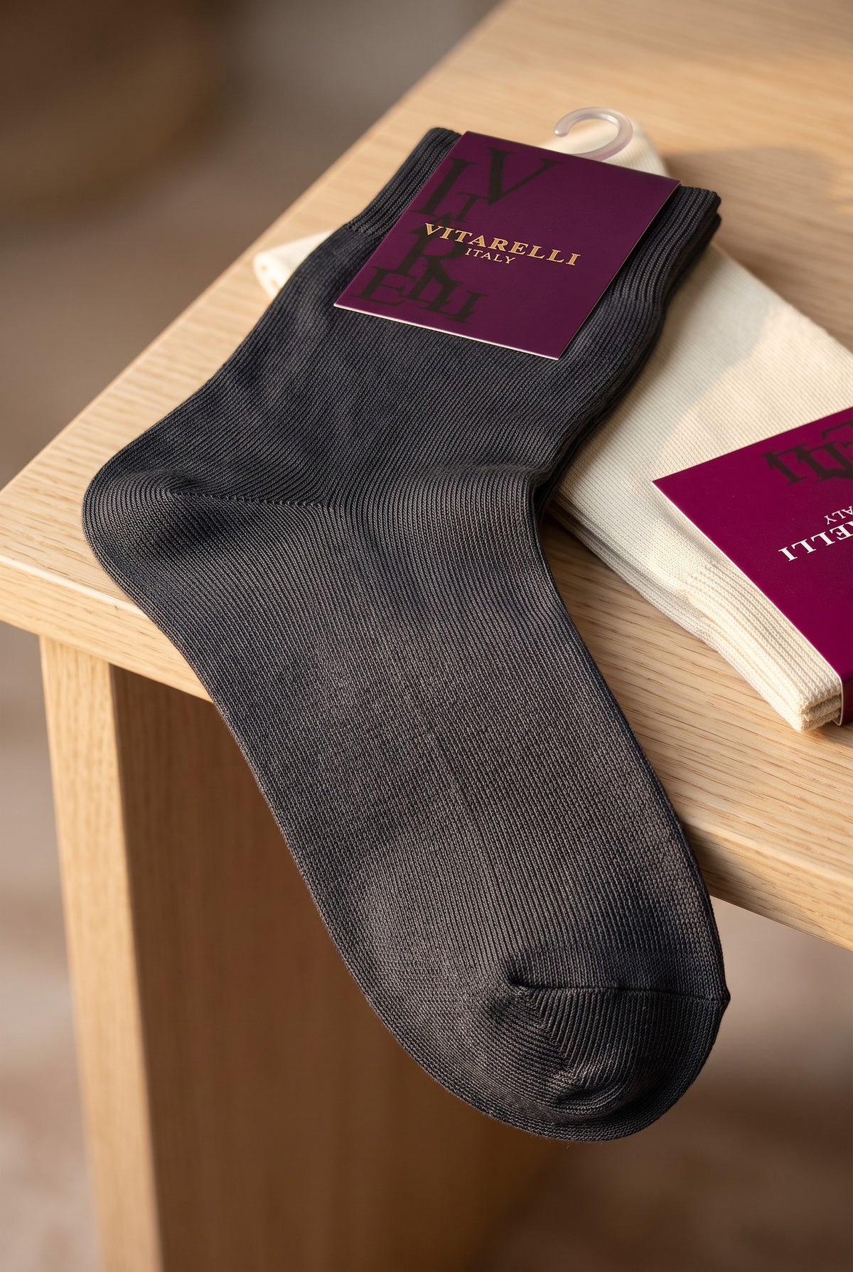 Vitarelli charcoal dress socks, sold by the dozen
