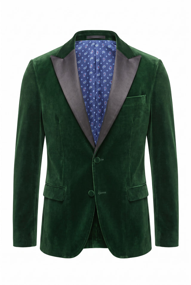 Vitarelli green velvet tuxedo set with vest and bow tie, style YF08GRNSB1VBT