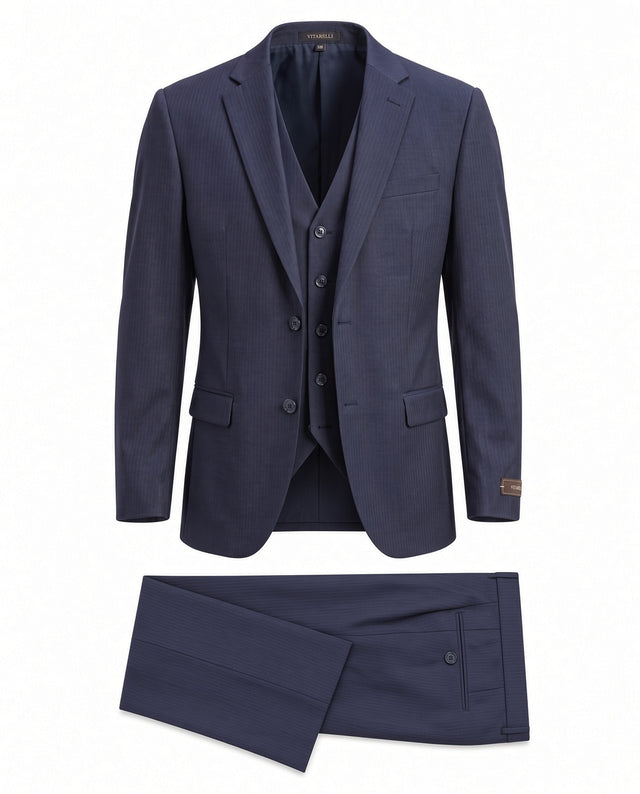 Vitarelli navy 3-piece suit, style 6453
