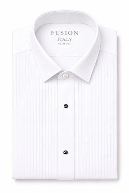 Fusion White Tuxedo Shirt – Men's Formal Dress Shirt