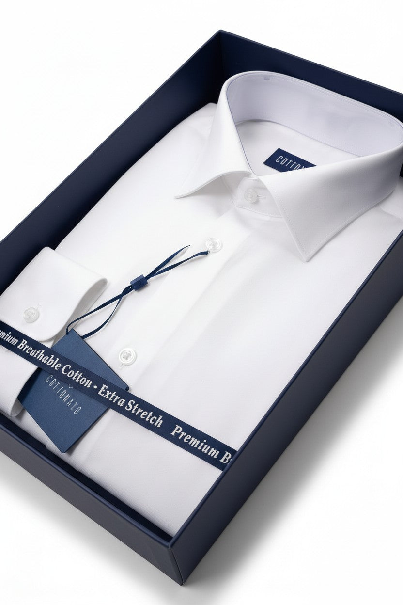 Cottonato trim fit 4-way stretch dress shirt