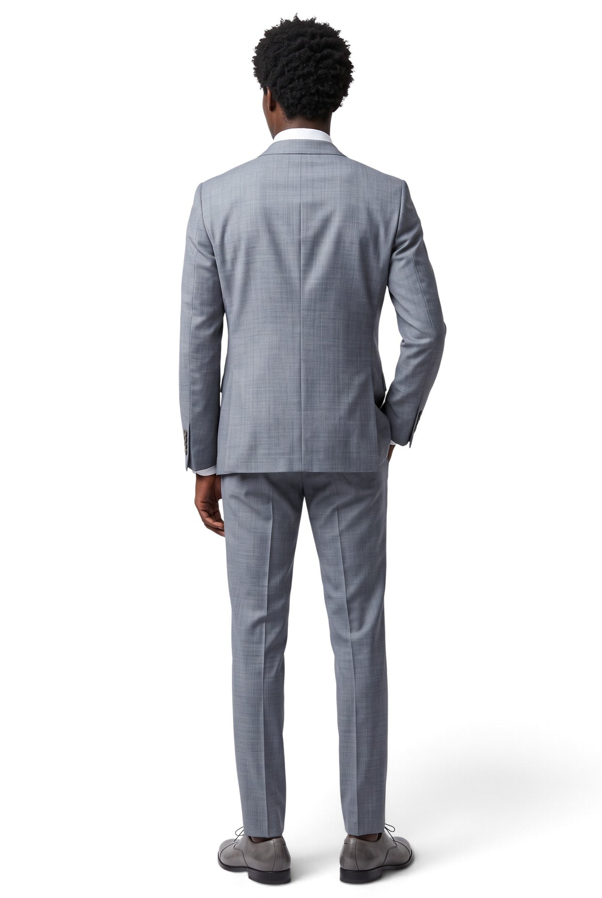 Vitarelli gray wool blend euro fit suit, style 91130