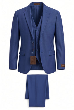 Vitarelli Single-Breasted Notch Lapel 3-Piece Suit – Blue (6591)