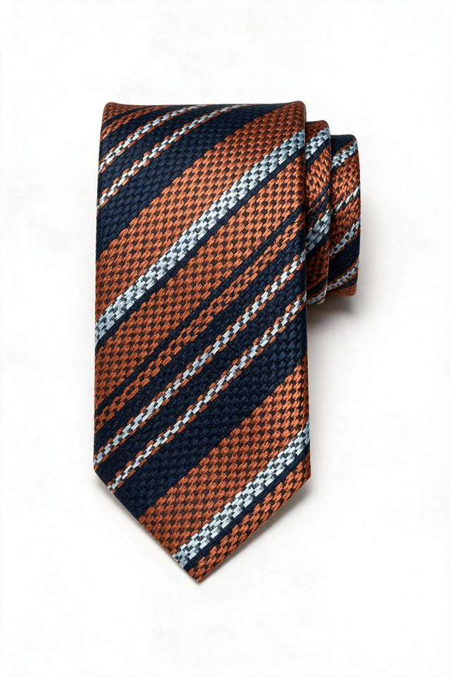 Premium Vitarelli 8cm patterned tie with pocket square