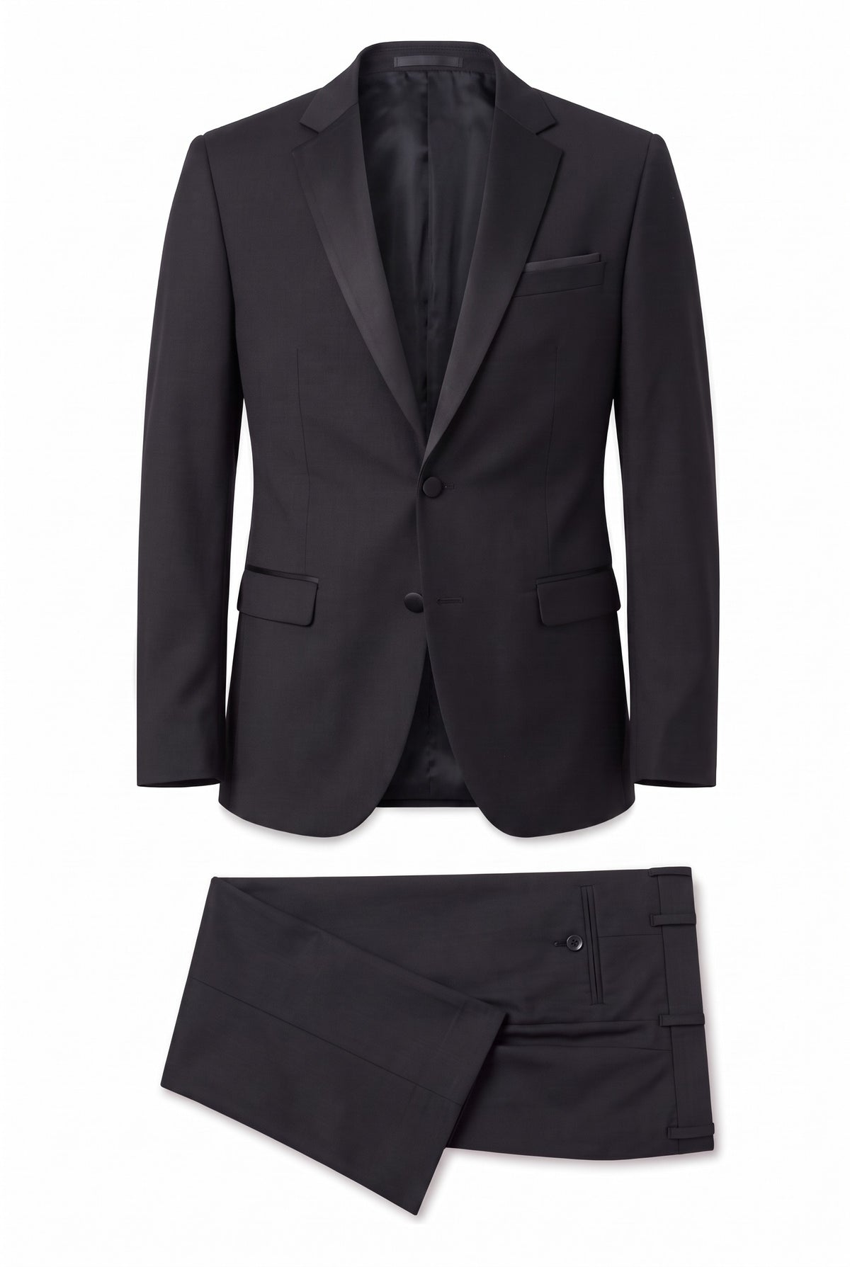 Fusion black notch lapel tuxedo, style HT01BLKSB2TN