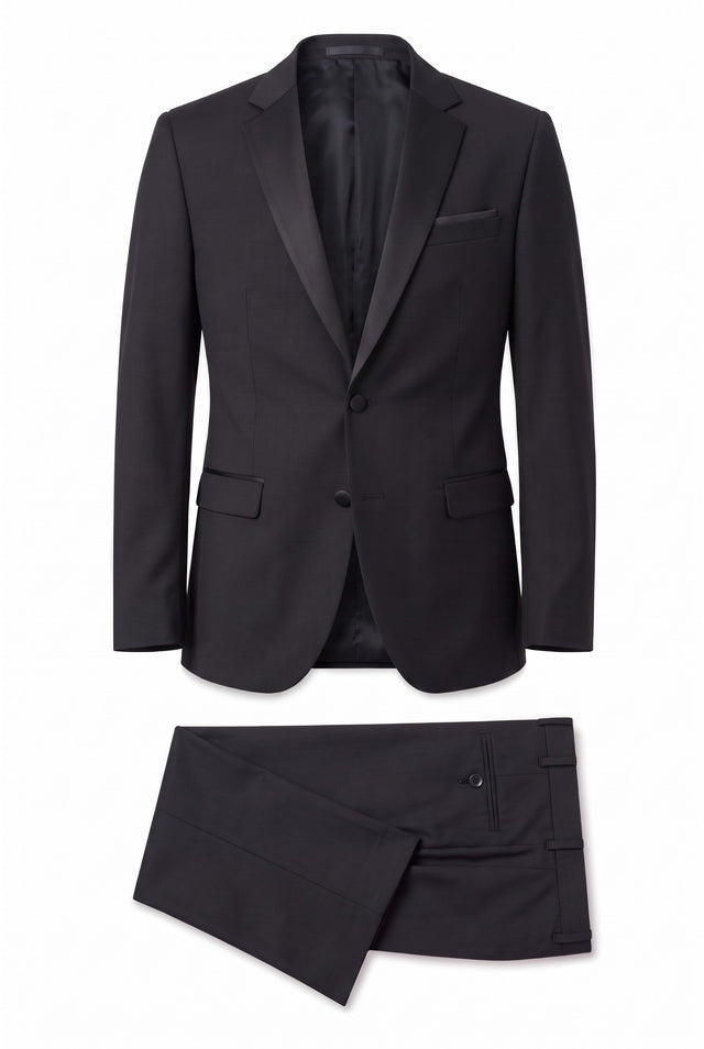 Fusion black notch lapel tuxedo, style HT01BLKSB2TN