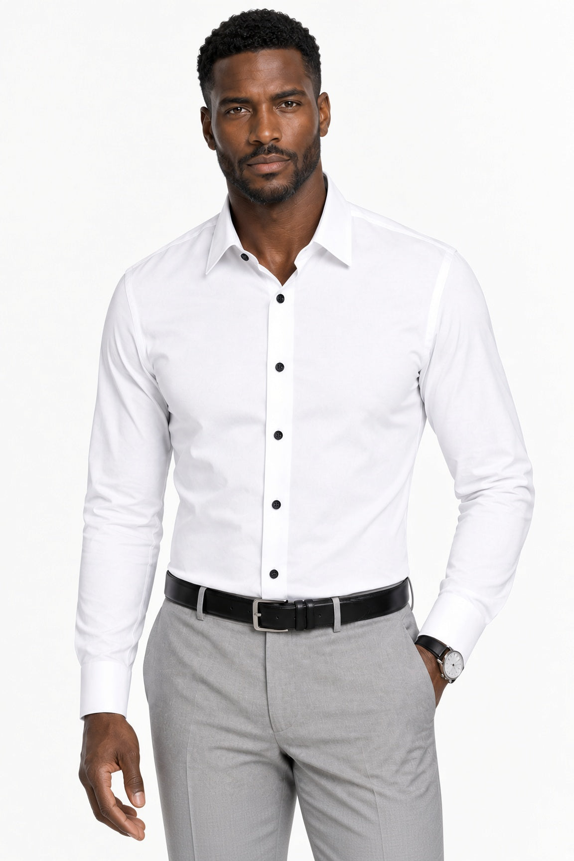 Kent & Co wrinkle-free cotton dress shirt with gift box