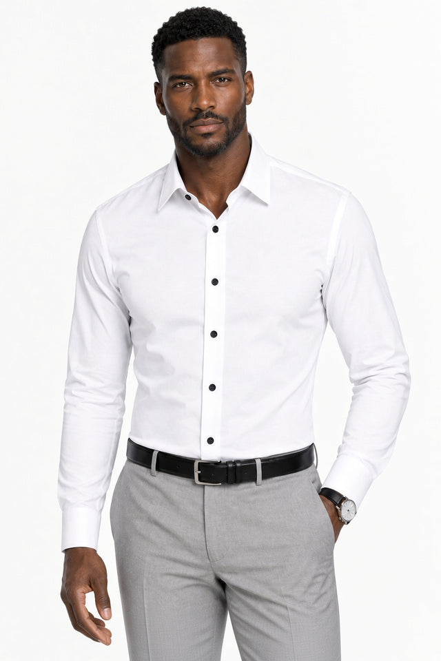 Kent & Co wrinkle-free cotton dress shirt with gift box