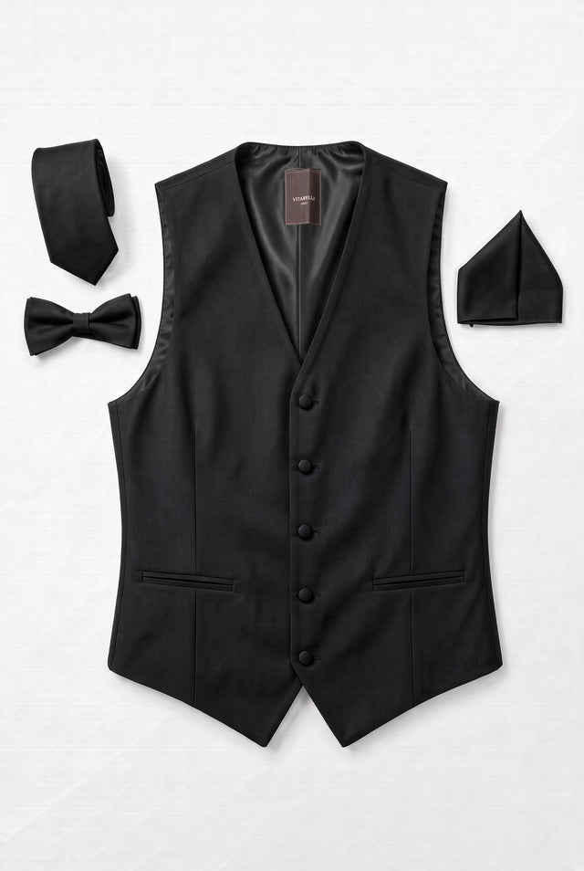 Vitarelli big and tall black vest, style 105
