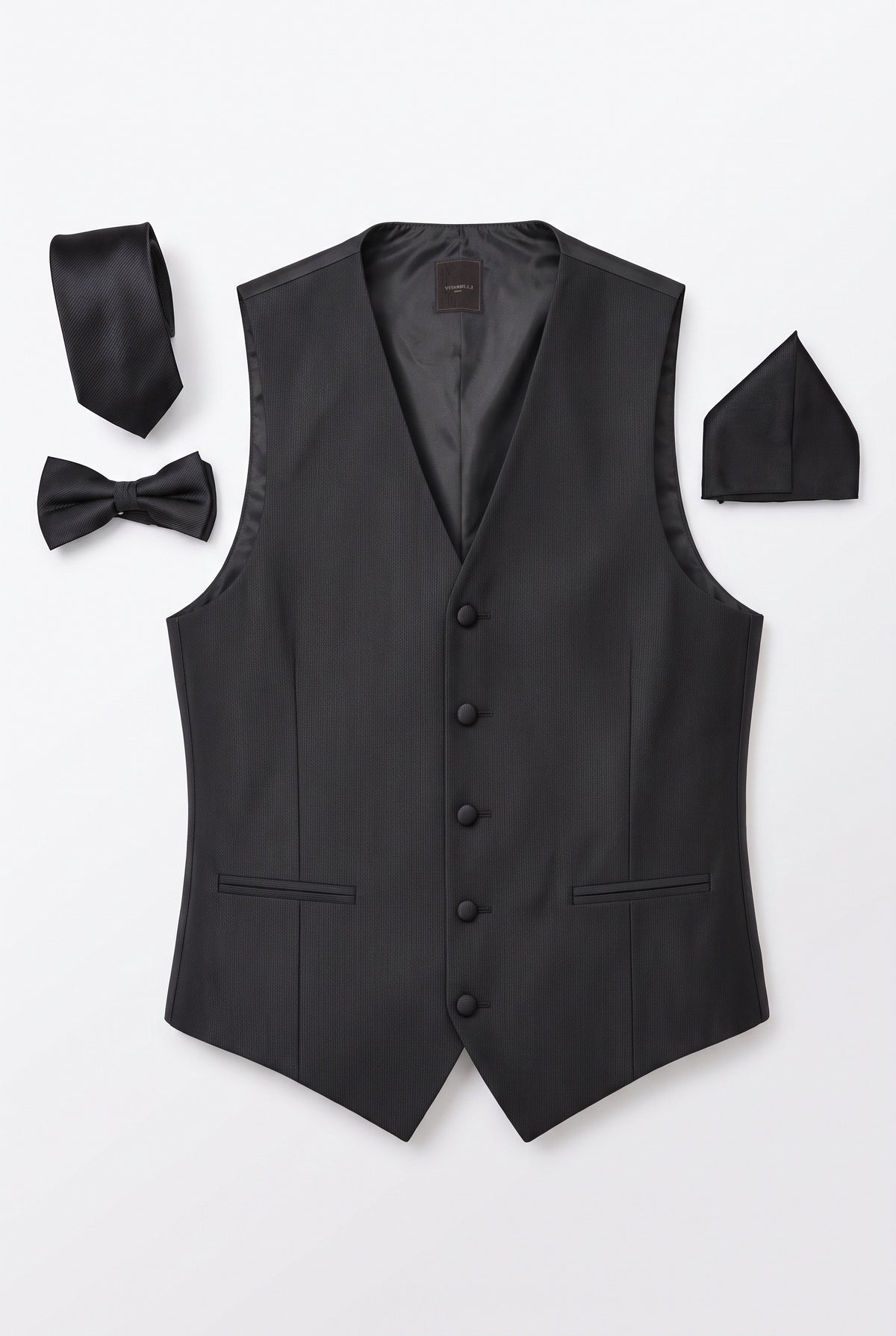 Vitarelli black men's vest, style V02