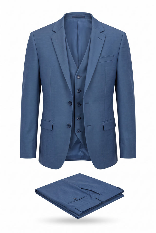 Italian Job 3-piece suit in blue, style 1563