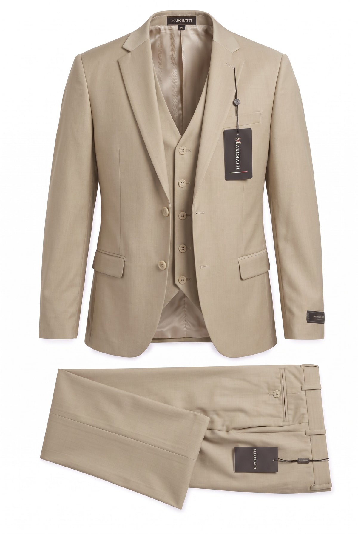 Vitarelli solid 3-piece suit with vest, style 220