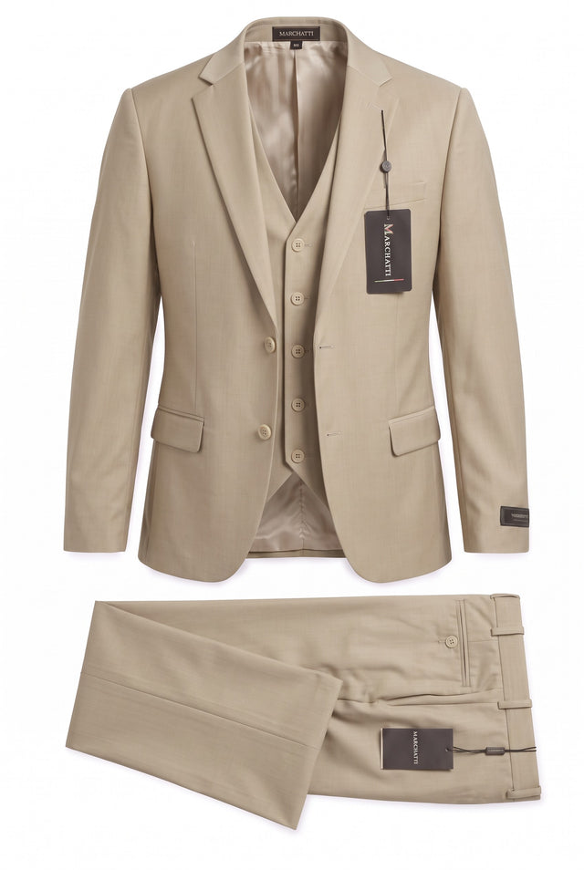 Vitarelli solid 3-piece suit with vest, style 220