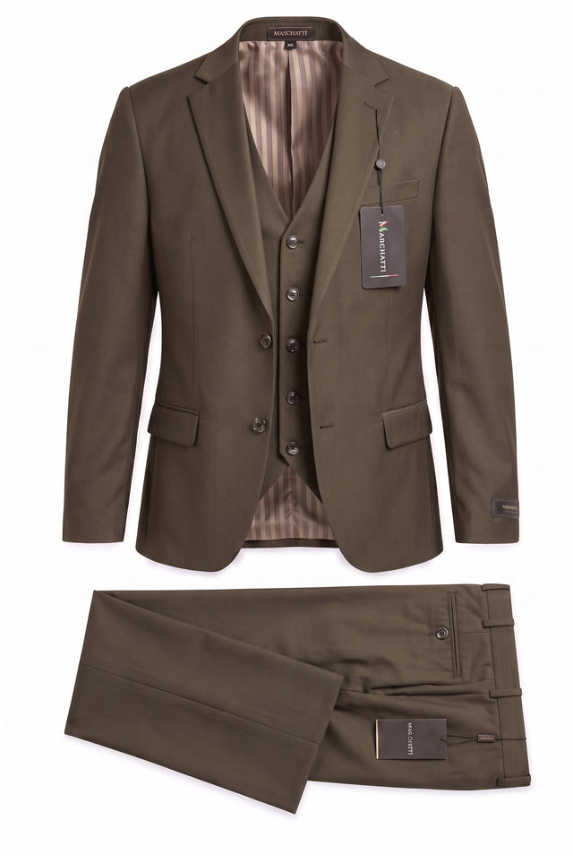 Marchatti 220 slim fit 3-piece suit with vest